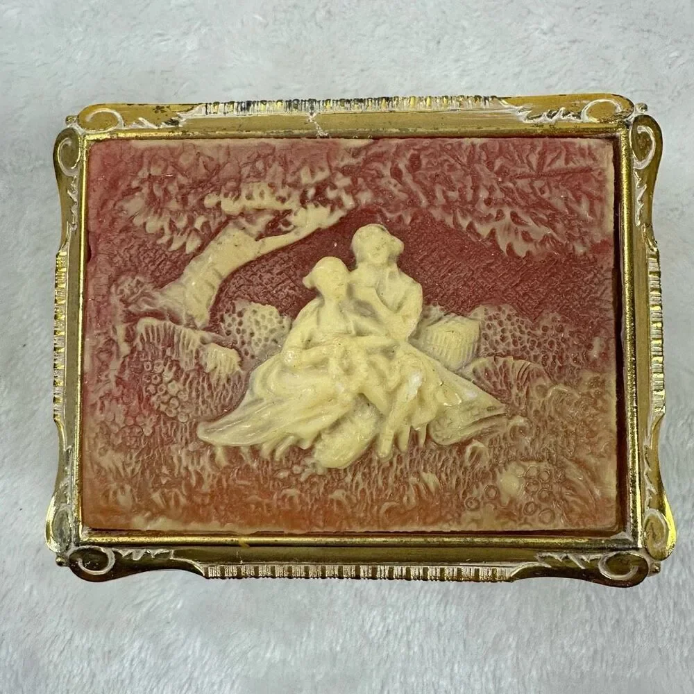 Vintage San Francisco Music Company Feelings Box Carved Japaneese Trinket Decor‎